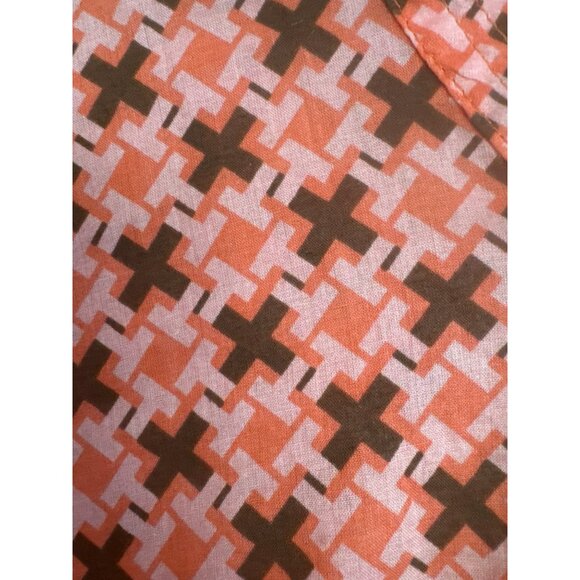 Ellie Kai Pink Brown Geometric Pattern Cover-Up Dress Medium Cotton NWT - Picture 2 of 5